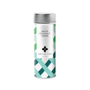 imageArt of Tea  Happy 2oz  Artisan Jasmine Green Tea Loose Leaf TinWhite Coconut Crme