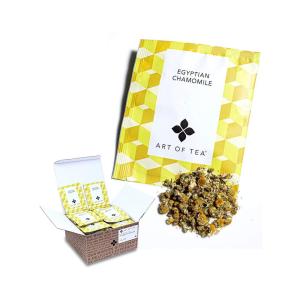 imageArt of Tea  Organic Egyptian Chamomile Tea Bags  Caffeine Free Herbal Tea  50 Eco Friendly Pyramid Tea Bag Sachets