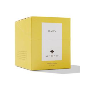 imageArt of Tea  Organic Happy Tea  12 Eco Friendly Pyramid Tea Bags Sachet  Naturally Caffeinated Mighty AromaHappy