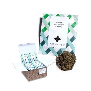 imageArt of Tea  White Coconut Crme Tea  50 Eco Friendly Pyramid Tea Bag Sachets